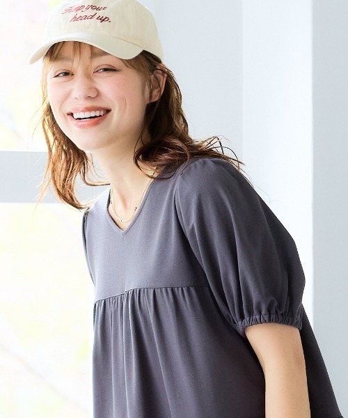 SMILE LAND（スマイルランド）の「＜大きいサイズ＞ 美ラクRUタッチティアードワンピース（接触冷感・UVカット）（ワンピース・レディース・グレイッシュブルー・L/LL/3L/4L/5L）」の9枚目の写真