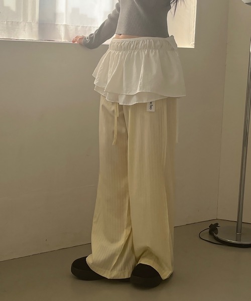 Girly Doll(ガーリードール)の「ストライプギャザーワイドイージーパンツ(その他パンツ・レディース・ブルー/イエロー・FREE)」の20枚目の写真