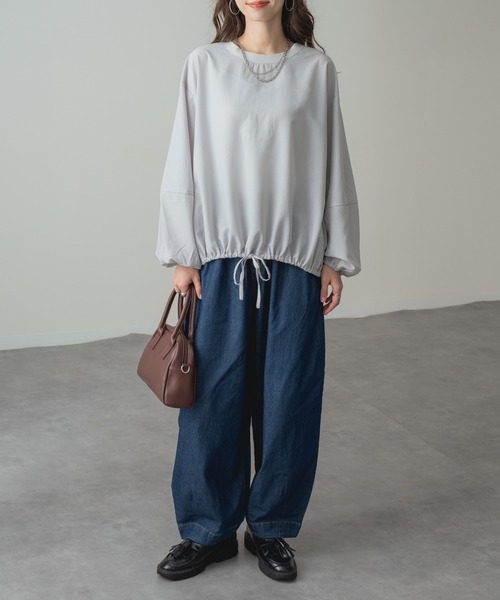 refinedworks(リファインドワークス)の「【refinedworks】体型カバー & こなれ感 デニム コクーン イージー パンツ(その他パンツ・レディース・ブラック/キナリ/インディゴブルー・FREE)」の3枚目の写真