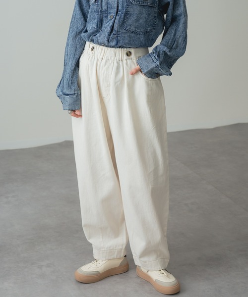 refinedworks(リファインドワークス)の「【refinedworks】体型カバー & こなれ感 デニム コクーン イージー パンツ(その他パンツ・レディース・ブラック/キナリ/インディゴブルー・FREE)」の5枚目の写真