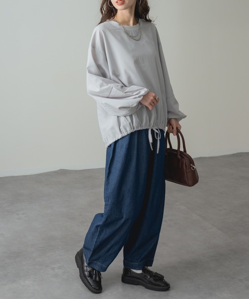 refinedworks(リファインドワークス)の「【refinedworks】体型カバー & こなれ感 デニム コクーン イージー パンツ(その他パンツ・レディース・ブラック/キナリ/インディゴブルー・FREE)」の8枚目の写真