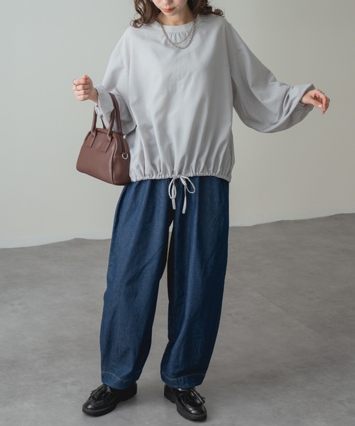 refinedworks(リファインドワークス)の「【refinedworks】体型カバー & こなれ感 デニム コクーン イージー パンツ(その他パンツ・レディース・ブラック/キナリ/インディゴブルー・FREE)」の12枚目の写真