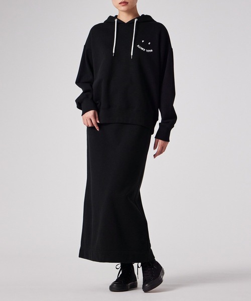 PS Paul Smith(ピーエスポールスミス)の「【オンラインショップ限定】ウィメンズ "Happy" スウェット スカート / 555854 ECJ374(スカート・レディース・キナリ/ブラック・MEDIUM/LARGE/2L)」の5枚目の写真