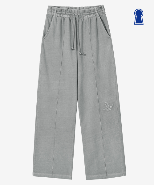 SECONDMONO（セカンドモノローグ）の「キーホールポイント刺繍ロゴピグメントパンツ[GRAY]_SEPT043GRAY（スウェットパンツ・レディース・その他・30inch/28inch/32inch）」の2枚目の写真