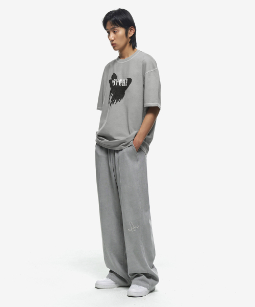 SECONDMONO（セカンドモノローグ）の「キーホールポイント刺繍ロゴピグメントパンツ[GRAY]_SEPT043GRAY（スウェットパンツ・レディース・その他・30inch/28inch/32inch）」の3枚目の写真