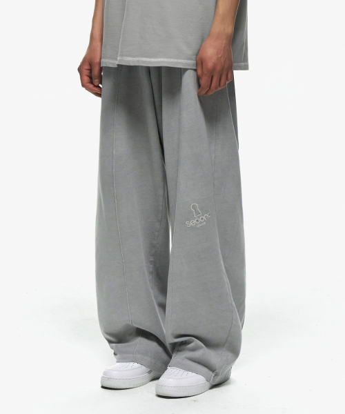 SECONDMONO（セカンドモノローグ）の「キーホールポイント刺繍ロゴピグメントパンツ[GRAY]_SEPT043GRAY（スウェットパンツ・レディース・その他・30inch/28inch/32inch）」の5枚目の写真