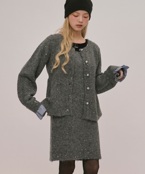 loin nuit（ロワンニュイ）の「spangle mini onepiece / スパンコールミニワンピース（ワンピース・レディース・ブルー/アイボリー/グレー/ブラック/ピンク/ライトブラウン・FREE）」の3枚目の写真