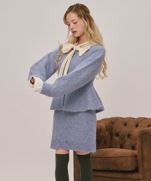loin nuit（ロワンニュイ）の「spangle mini onepiece / スパンコールミニワンピース（ワンピース・レディース・ブルー/アイボリー/グレー/ブラック/ピンク/ライトブラウン・FREE）」の16枚目の写真