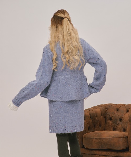 loin nuit（ロワンニュイ）の「spangle mini onepiece / スパンコールミニワンピース（ワンピース・レディース・ブルー/アイボリー/グレー/ブラック/ピンク/ライトブラウン・FREE）」の17枚目の写真