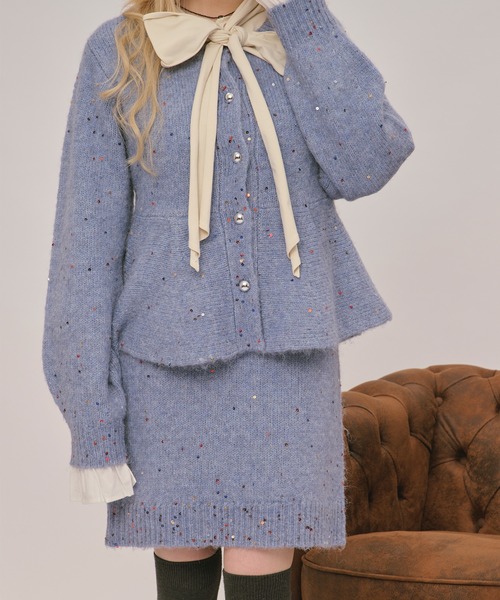 loin nuit（ロワンニュイ）の「spangle mini onepiece / スパンコールミニワンピース（ワンピース・レディース・ブルー/アイボリー/グレー/ブラック/ピンク/ライトブラウン・FREE）」の18枚目の写真