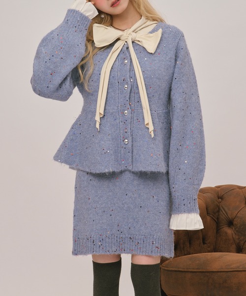 loin nuit（ロワンニュイ）の「spangle mini onepiece / スパンコールミニワンピース（ワンピース・レディース・ブルー/アイボリー/グレー/ブラック/ピンク/ライトブラウン・FREE）」の19枚目の写真