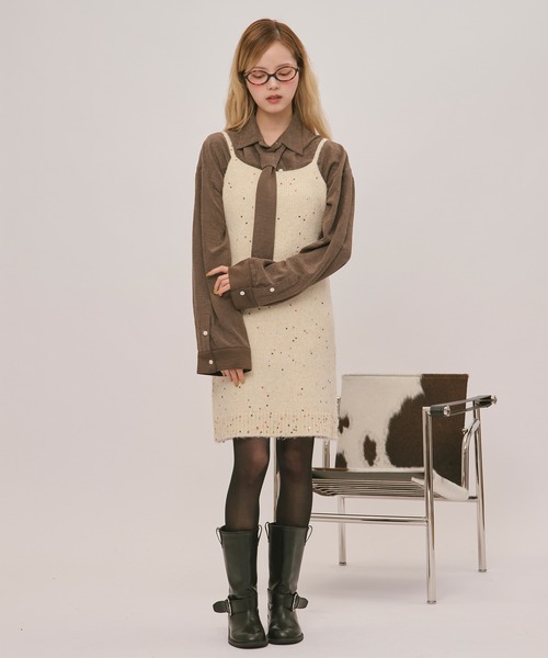 loin nuit（ロワンニュイ）の「spangle mini onepiece / スパンコールミニワンピース（ワンピース・レディース・ブルー/アイボリー/グレー/ブラック/ピンク/ライトブラウン・FREE）」の21枚目の写真