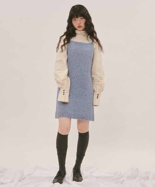 loin nuit（ロワンニュイ）の「spangle mini onepiece / スパンコールミニワンピース（ワンピース・レディース・ブルー/アイボリー/グレー/ブラック/ピンク/ライトブラウン・FREE）」の9枚目の写真
