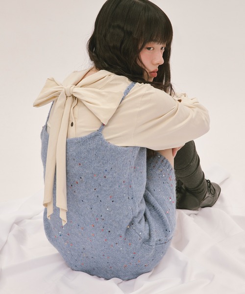 loin nuit（ロワンニュイ）の「spangle mini onepiece / スパンコールミニワンピース（ワンピース・レディース・ブルー/アイボリー/グレー/ブラック/ピンク/ライトブラウン・FREE）」の13枚目の写真