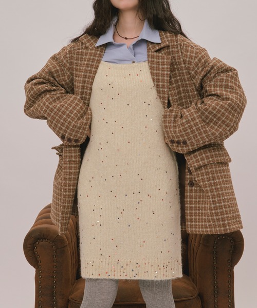 loin nuit（ロワンニュイ）の「spangle mini onepiece / スパンコールミニワンピース（ワンピース・レディース・ブルー/アイボリー/グレー/ブラック/ピンク/ライトブラウン・FREE）」の20枚目の写真