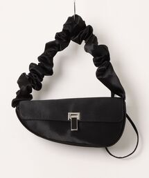 prendre la joie | 【Prendre la joie】アシンメトリーサテンクラッチバッグ/ギャザー2WAYショルダー/パーティーバッグ(クラッチバッグ)