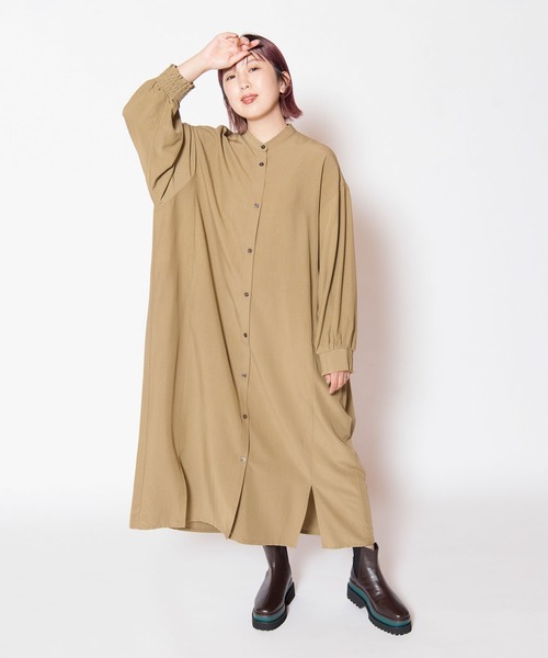 OSMOSIS(オズモーシス)の「バックギャザーワンピース(ワンピース・レディース・ブラック/ブルーグレー/カーキ・ONE SIZE)」の9枚目の写真