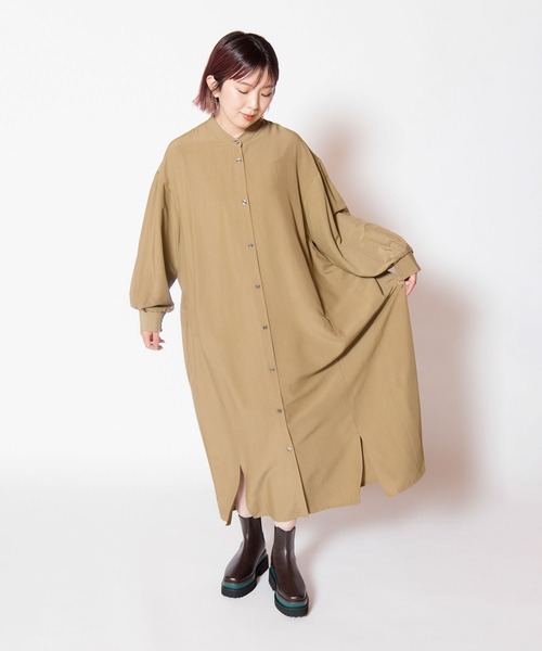 OSMOSIS(オズモーシス)の「バックギャザーワンピース(ワンピース・レディース・ブラック/ブルーグレー/カーキ・ONE SIZE)」の10枚目の写真