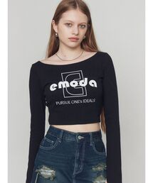 EMODA | ロゴプリントクロップトップ(Tシャツ/カットソー)