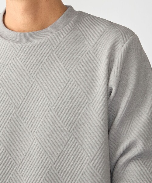 SHIPS（シップス）の「SHIPS: 膨れ ジャカード ロングスリーブ Tシャツ 26AW（Tシャツ/カットソー・メンズ・ネイビー/グレー/ホワイト・LARGE/SMALL/MEDIUM/X-LARGE）」の3枚目の写真
