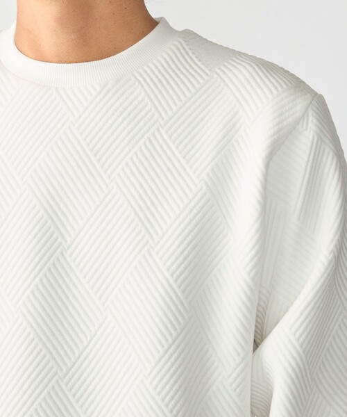 SHIPS（シップス）の「SHIPS: 膨れ ジャカード ロングスリーブ Tシャツ 26AW（Tシャツ/カットソー・メンズ・ネイビー/グレー/ホワイト・LARGE/SMALL/MEDIUM/X-LARGE）」の2枚目の写真