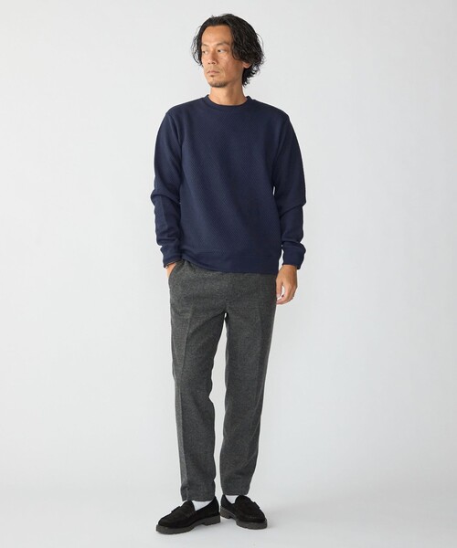 SHIPS（シップス）の「SHIPS: 膨れ ジャカード ロングスリーブ Tシャツ 26AW（Tシャツ/カットソー・メンズ・ネイビー/グレー/ホワイト・LARGE/SMALL/MEDIUM/X-LARGE）」の5枚目の写真