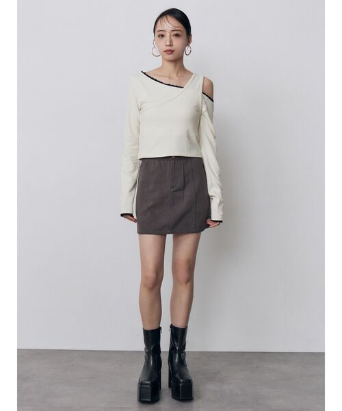 MURUA(ムルーア)の「リブダブルウエストミニスカート 秋服(スカート・レディース・ブラック/グレー/カーキ・1/2)」の18枚目の写真