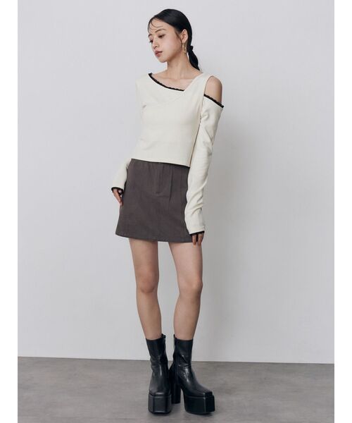 MURUA(ムルーア)の「リブダブルウエストミニスカート 秋服(スカート・レディース・ブラック/グレー/カーキ・1/2)」の19枚目の写真