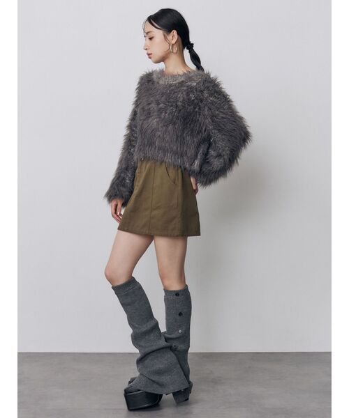 MURUA(ムルーア)の「リブダブルウエストミニスカート 秋服(スカート・レディース・ブラック/グレー/カーキ・1/2)」の14枚目の写真