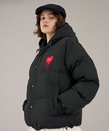 ONCILY(�I���V�F���[)��HEART LOGO QUILTING PUFF JACKET / �n�[�g���S�L���e�B���O�p�t�W���P�b�g(�u���]��)