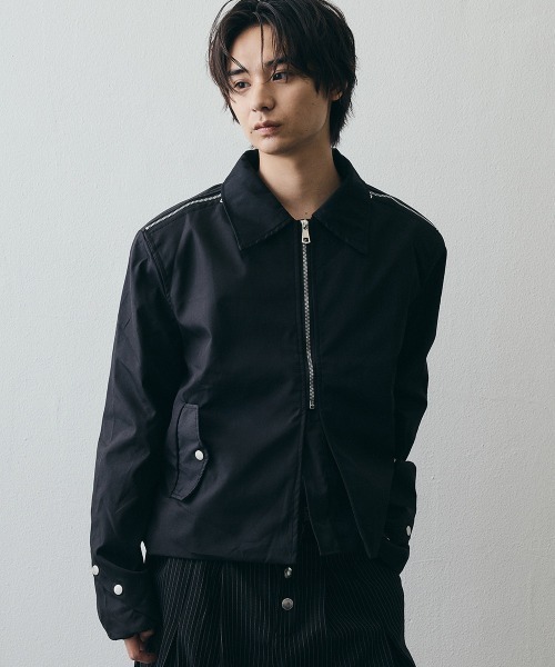 Shoowtime(ショウタイム)の「Minimal Stand Collar Half-Zip Short Blouson / ミニマルスタンドカラーハーフジップショートブルゾン(ブルゾン・メンズ・ブラック・X-LARGE/LARGE/MEDIUM)」の14枚目の写真
