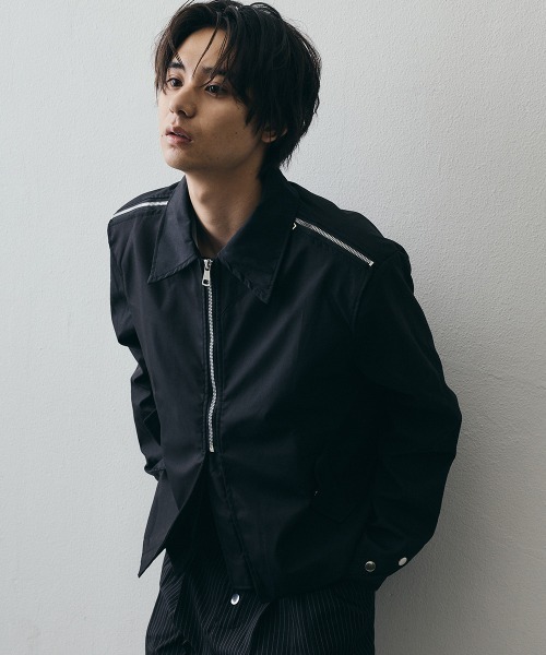 Shoowtime(ショウタイム)の「Minimal Stand Collar Half-Zip Short Blouson / ミニマルスタンドカラーハーフジップショートブルゾン(ブルゾン・メンズ・ブラック・X-LARGE/LARGE/MEDIUM)」の15枚目の写真