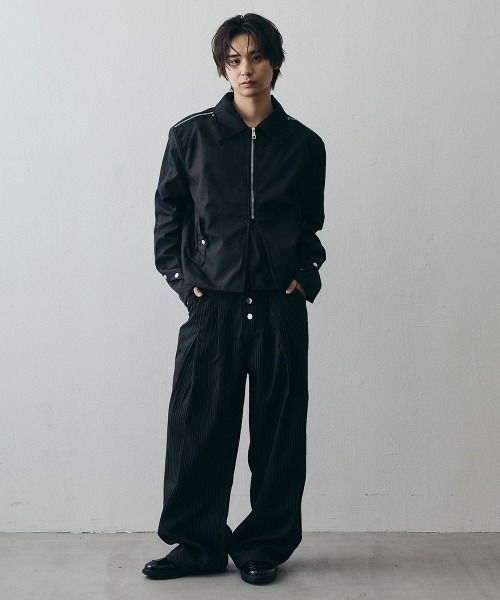 Shoowtime(ショウタイム)の「Minimal Stand Collar Half-Zip Short Blouson / ミニマルスタンドカラーハーフジップショートブルゾン(ブルゾン・メンズ・ブラック・X-LARGE/LARGE/MEDIUM)」の6枚目の写真
