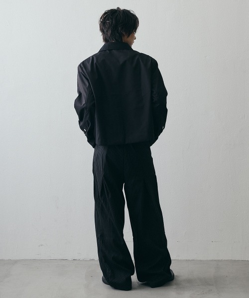 Shoowtime(ショウタイム)の「Minimal Stand Collar Half-Zip Short Blouson / ミニマルスタンドカラーハーフジップショートブルゾン(ブルゾン・メンズ・ブラック・X-LARGE/LARGE/MEDIUM)」の16枚目の写真