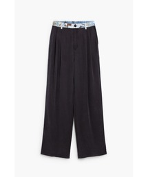 Two-tone denim waist straight pants / ツートーンデニムウエストストレートパンツ