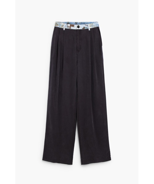 Desigual(デシグアル)の「Two-tone denim waist straight pants / ツートーンデニムウエストストレートパンツ(その他パンツ・レディース・ブラック・XS/S/M/L/XL)」の1枚目の写真