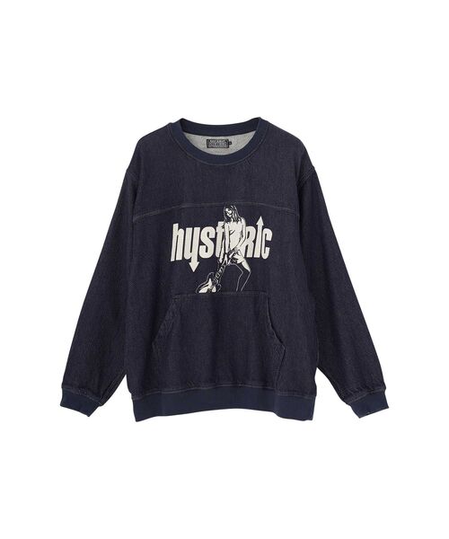HYSTERIC GLAMOUR(ヒステリックグラマー)の「UP DOWN GIRL デニムプルオーバー(シャツ/ブラウス・メンズ・ライトインディゴブルー/トップグレー/チャコールグレー・SMALL/MEDIUM/X-LARGE/LARGE)」の1枚目の写真