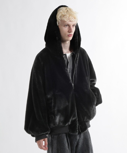 HARE(ハレ)の「リバーシブルフードファーブルゾン(HARE)(ブルゾン・メンズ・ブラック/パープル/グレー・SMALL/MEDIUM)」の17枚目の写真