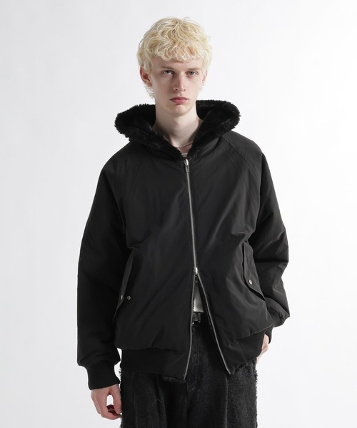 HARE(ハレ)の「リバーシブルフードファーブルゾン(HARE)(ブルゾン・メンズ・ブラック/パープル/グレー・SMALL/MEDIUM)」の18枚目の写真