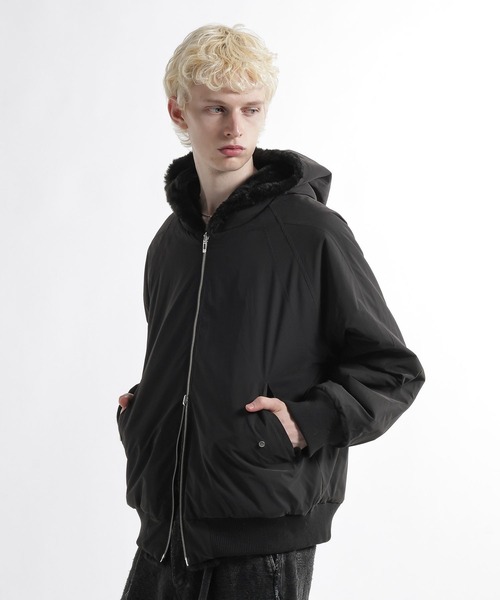 HARE(ハレ)の「リバーシブルフードファーブルゾン(HARE)(ブルゾン・メンズ・ブラック/パープル/グレー・SMALL/MEDIUM)」の19枚目の写真