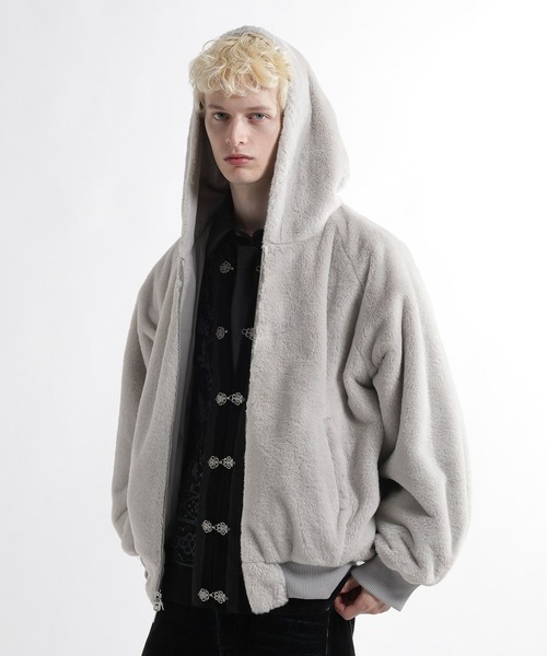 HARE(ハレ)の「リバーシブルフードファーブルゾン(HARE)(ブルゾン・メンズ・ブラック/パープル/グレー・SMALL/MEDIUM)」の21枚目の写真