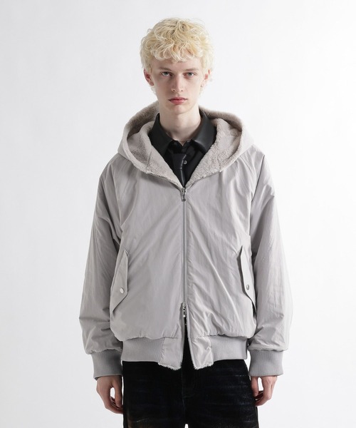 HARE(ハレ)の「リバーシブルフードファーブルゾン(HARE)(ブルゾン・メンズ・ブラック/パープル/グレー・SMALL/MEDIUM)」の22枚目の写真