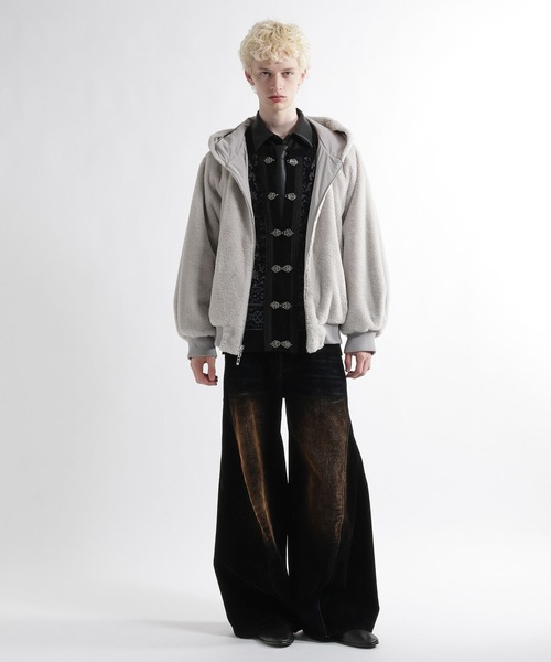 HARE(ハレ)の「リバーシブルフードファーブルゾン(HARE)(ブルゾン・メンズ・ブラック/パープル/グレー・SMALL/MEDIUM)」の8枚目の写真