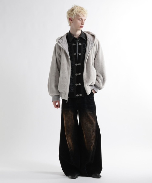 HARE(ハレ)の「リバーシブルフードファーブルゾン(HARE)(ブルゾン・メンズ・ブラック/パープル/グレー・SMALL/MEDIUM)」の9枚目の写真