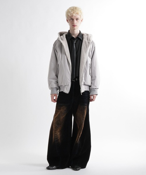 HARE(ハレ)の「リバーシブルフードファーブルゾン(HARE)(ブルゾン・メンズ・ブラック/パープル/グレー・SMALL/MEDIUM)」の10枚目の写真