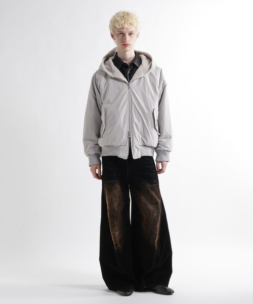HARE(ハレ)の「リバーシブルフードファーブルゾン(HARE)(ブルゾン・メンズ・ブラック/パープル/グレー・SMALL/MEDIUM)」の11枚目の写真