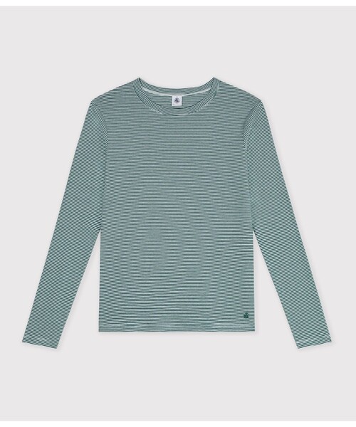 PETIT BATEAU(プチバトー)の「ミラレ長袖Tシャツ(Tシャツ/カットソー・レディース・グリーン系その他・LARGE)」の1枚目の写真
