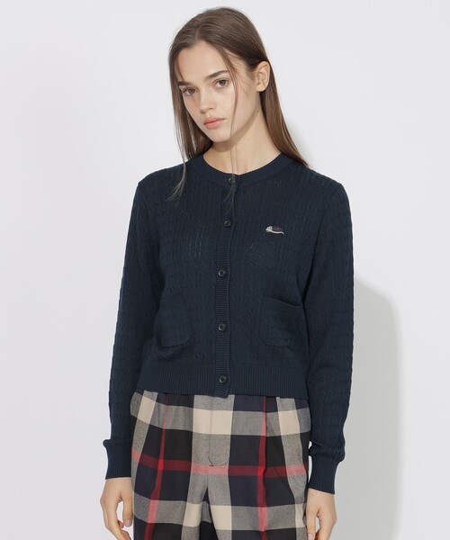 CB CRESTBRIDGE(シービークレストブリッジ)の「【ユニセックス】ヘッジホッグケーブルカーディガン(カーディガン/ボレロ・レディース・ネイビー/グリーン系その他6/オフホワイト・1/3)」の3枚目の写真