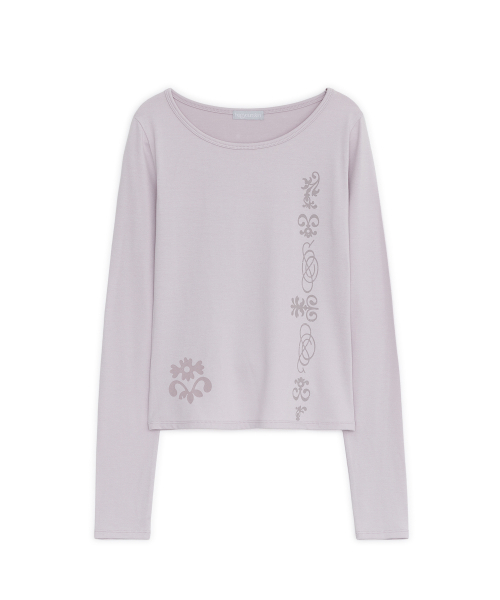 HUG YOUR SKIN（ハグユアスキン）の「トライバルプリント ロングスリーブT（ピンク）（Tシャツ/カットソー・レディース・その他・FREE）」の2枚目の写真