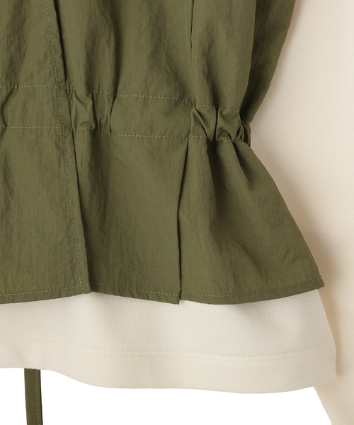 Green Parks(グリーンパークス)の「ビスチェドッキングミニ裏毛プルオーバー(Tシャツ/カットソー・レディース・杢グレー/カーキ・FREE)」の21枚目の写真
